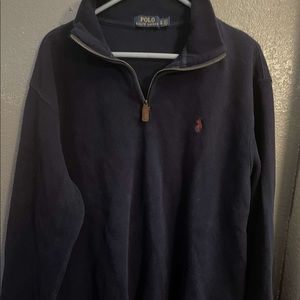 Polo Ralph Lauren Blue Label Men’s XL Luxury Jersey Quarter Zip Pullover Blue